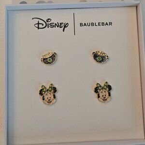 NWT Disney X BAUBLEBAR Minnie Mouse St. Patrick's Day Earrings